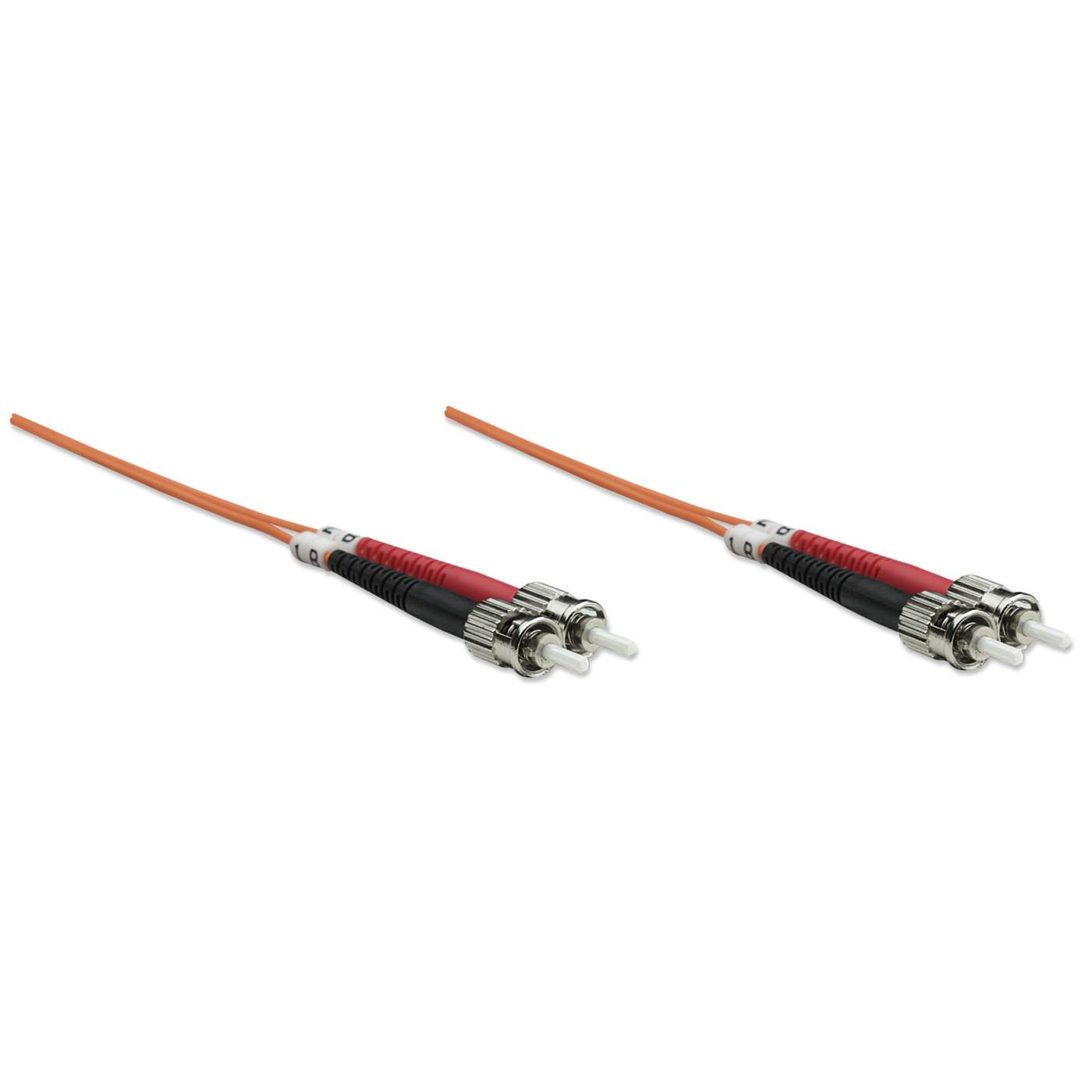 3 m ST to ST UPC Fiber Optic Patch Cable, 3.0 mm, Duplex, LSZH, OM1 Multimode, Orange Image 3