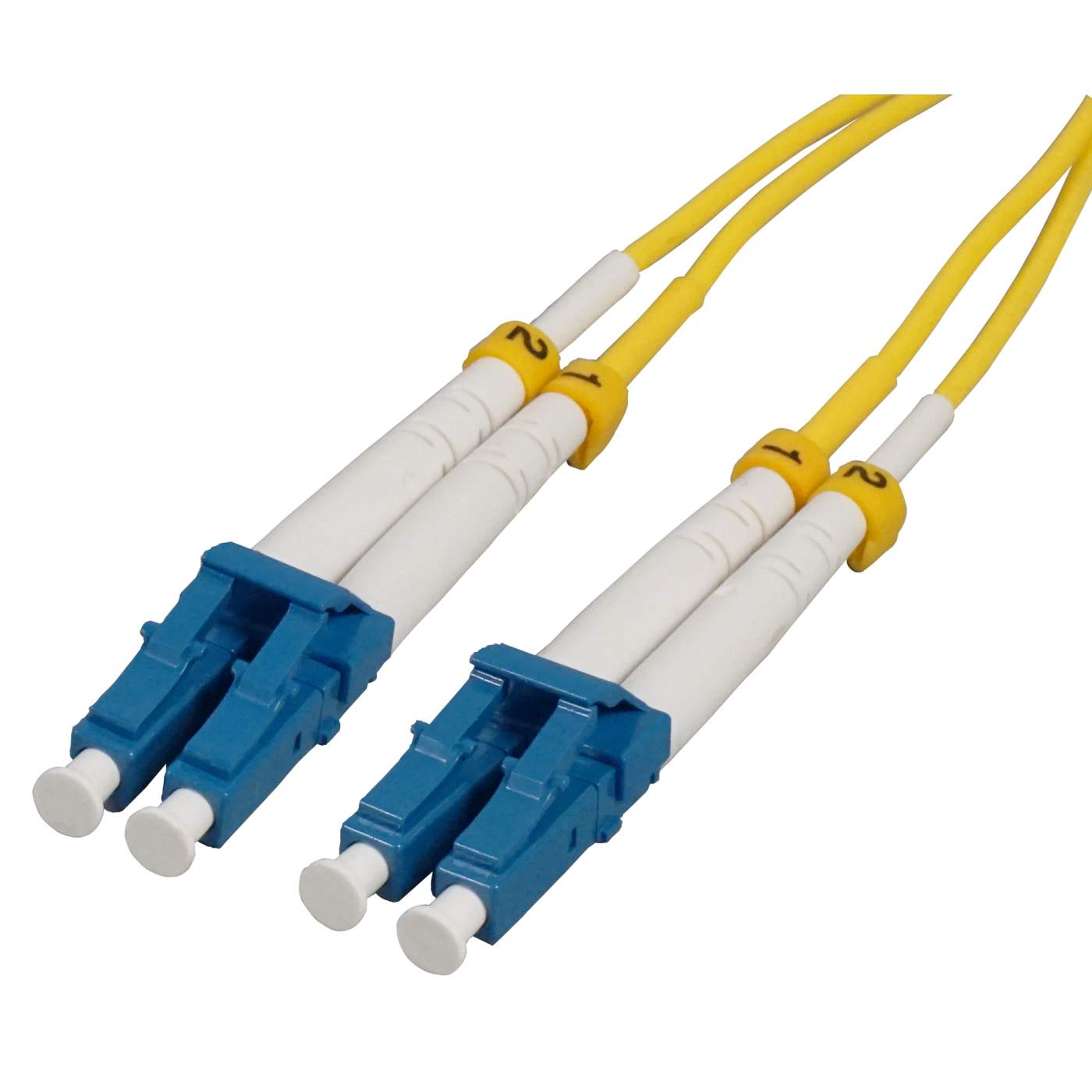 40 m LC to LC UPC Fiber Optic Patch Cable, 2.0 mm, Duplex, OFNR, Singlemode BIF, Yellow Image 1