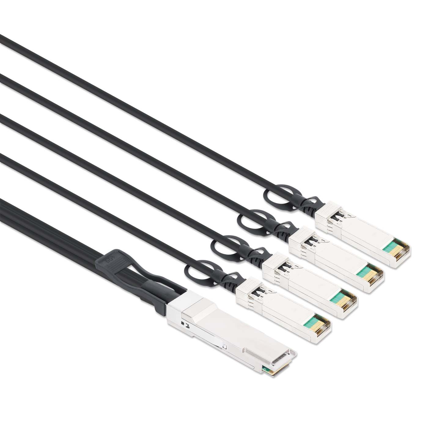 40G QSFP+ to 4 x 10G SFP+ Passive DAC Breakout Cable, 3 ft. Image 2