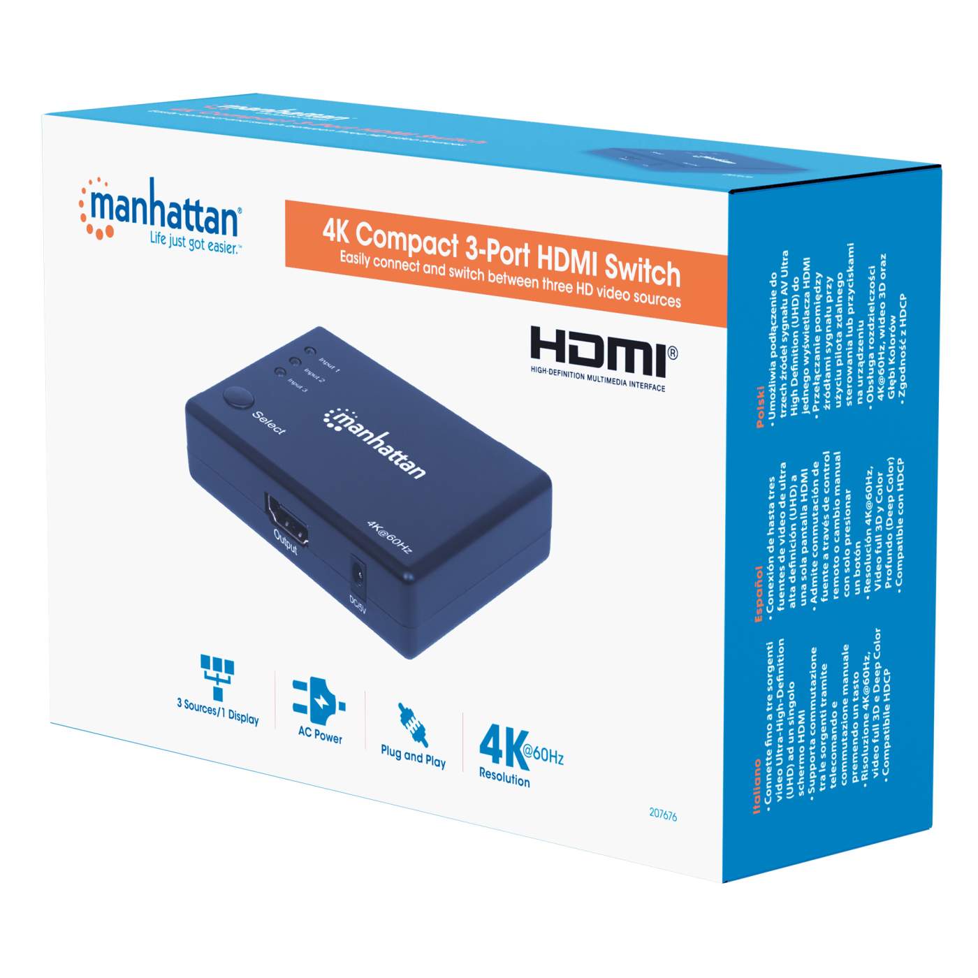4K Compact 3-Port HDMI Switch Packaging Image 2