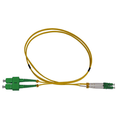 5 m LC to SC APC Fiber Optic Patch Cable, 2.0 mm, Duplex, OFNR, Singlemode BIF, Yellow Image 3