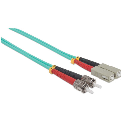 5 m ST to SC UPC Fiber Optic Patch Cable, 3.0 mm, Duplex, LSZH, OM3 Multimode, Aqua Image 3