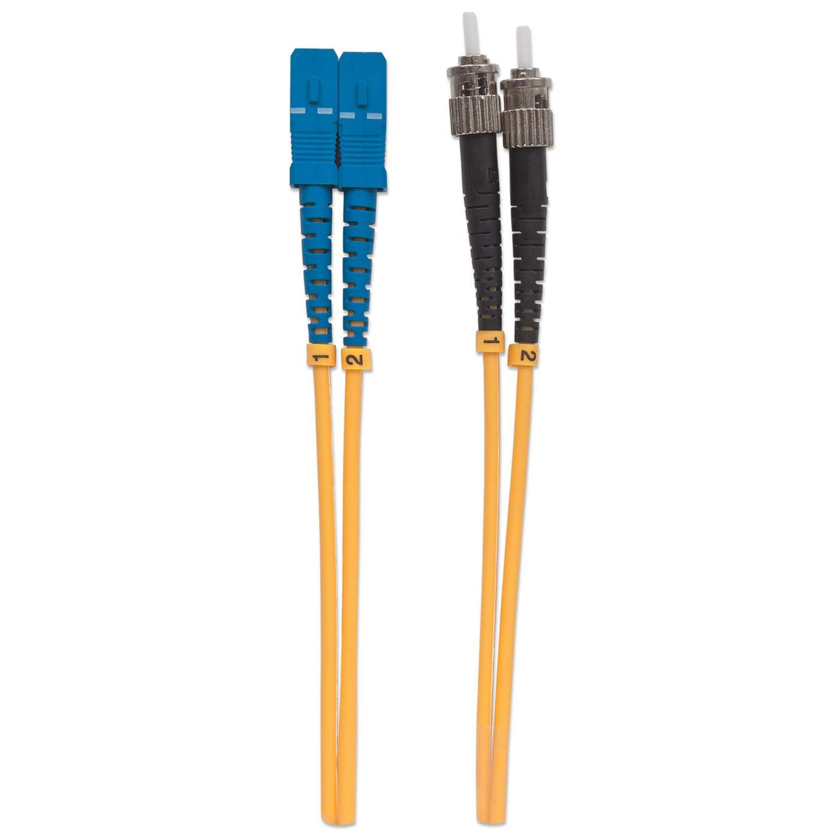 5 m ST to SC UPC Fiber Optic Patch Cable, 3.0 mm, Duplex, LSZH, OS2 Singlemode, Yellow Image 5