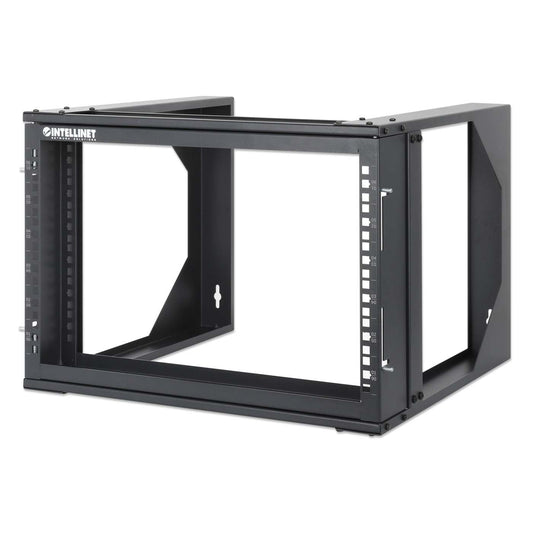 6U 19" Wall Mount 2-Post Open Frame Network Rack, Black Image 1