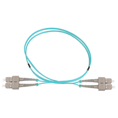 7 m SC to SC UPC Fiber Optic Patch Cable, 2.0 mm, Duplex, OFNR, OM3 Multimode, Aqua Image 3