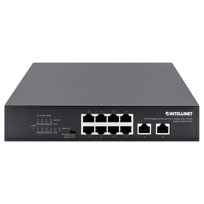 8-Port Gigabit Ethernet PoE+ Switch with 2 RJ45 Gigabit Uplink Ports Image 4