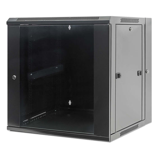 9U 19" Swing Out Wall Mount Network Cabinet, 550 mm (21.7 in.) Depth, Black Image 1
