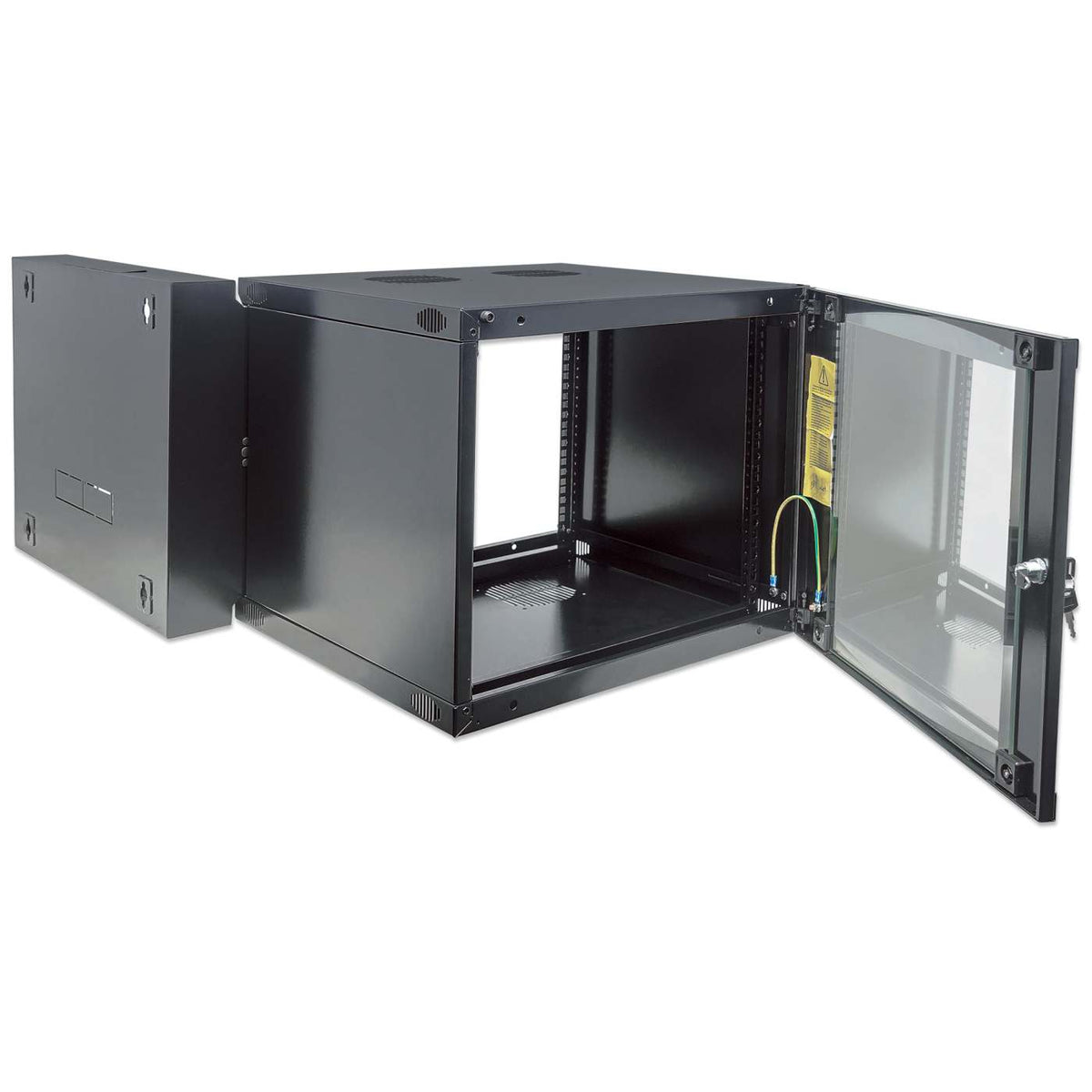 9U 19" Swing Out Wall Mount Network Cabinet, Standard Line, 600 mm (23.6 in.) Depth, Black Image 7
