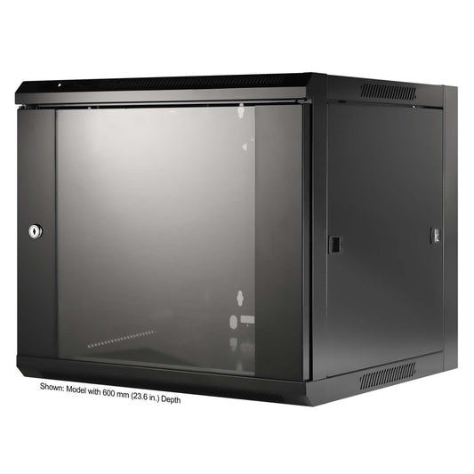 9U 19" Wall Mount Network Cabinet, Standard Line, 450 mm (17.7 in.) Depth, Black Image 1
