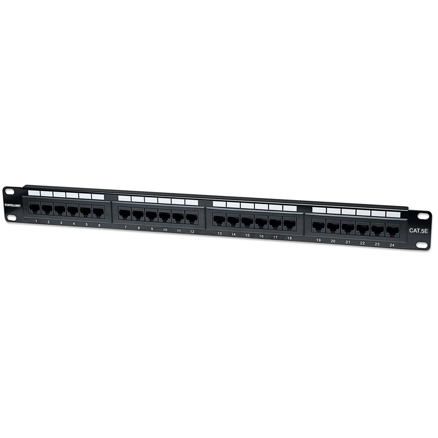 Cat5e 24-Port Patch Panel, 1U Image 1