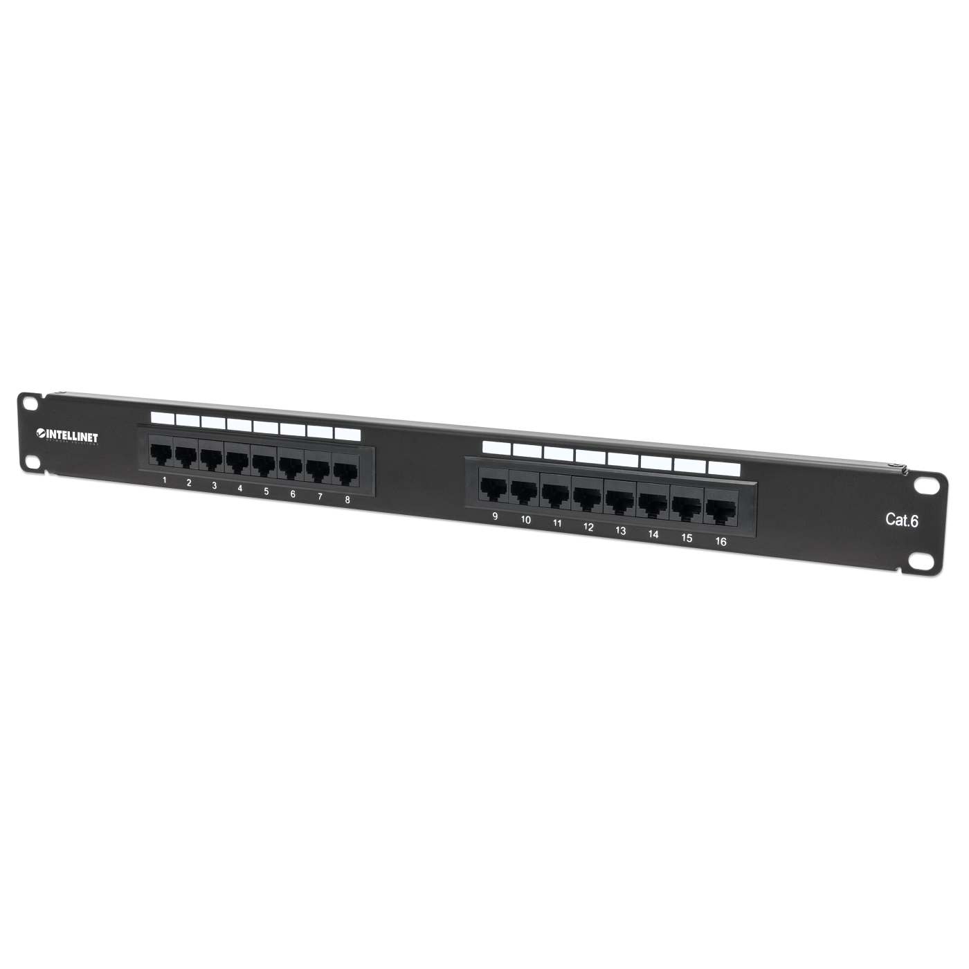 Cat6 16-Port Patch Panel, 1U Image 1