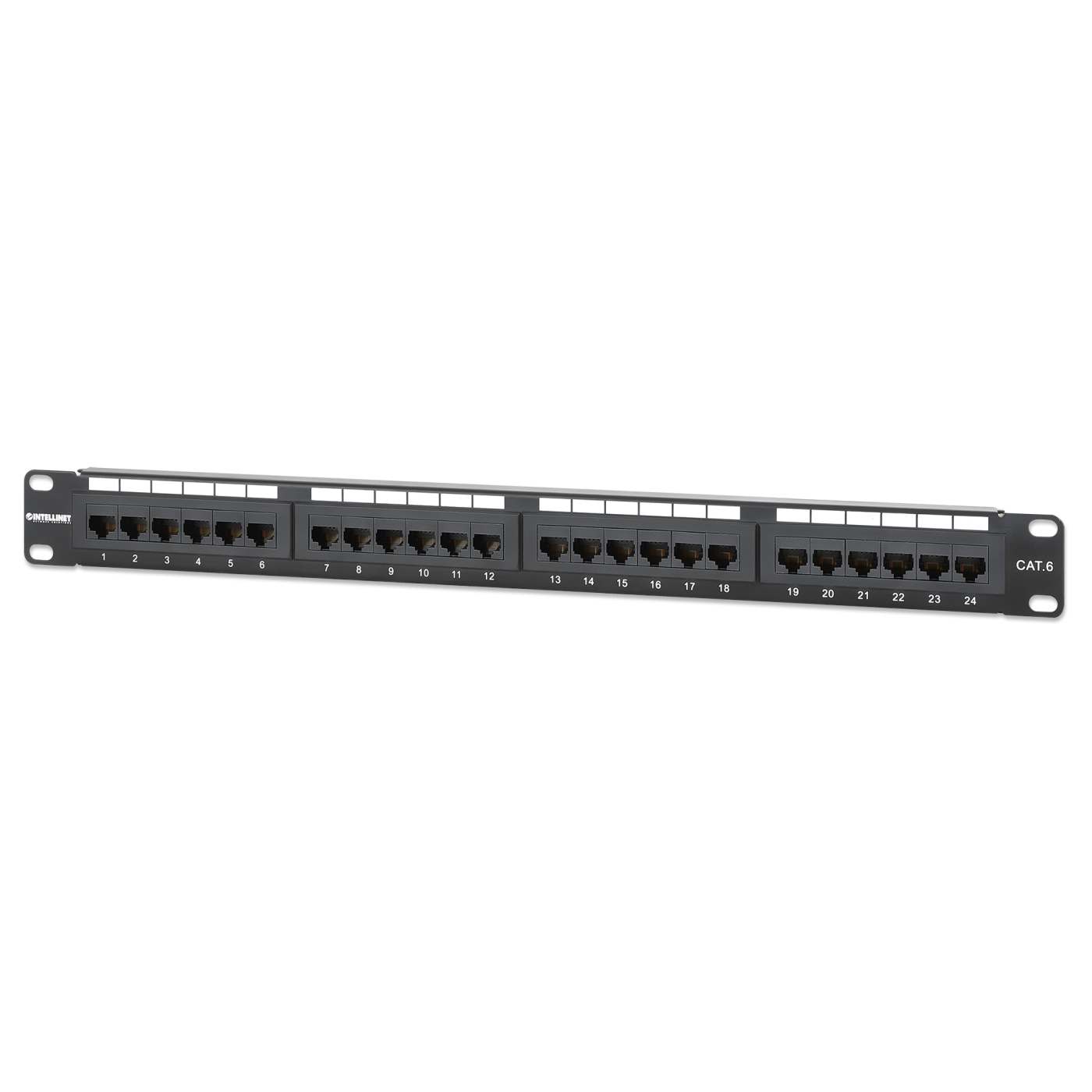 Cat6 24-Port Patch Panel, 1U Image 1