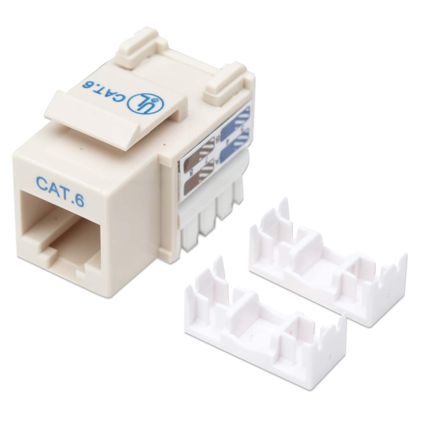 Cat6 Punch-Down Keystone Jack, Ivory Image 1