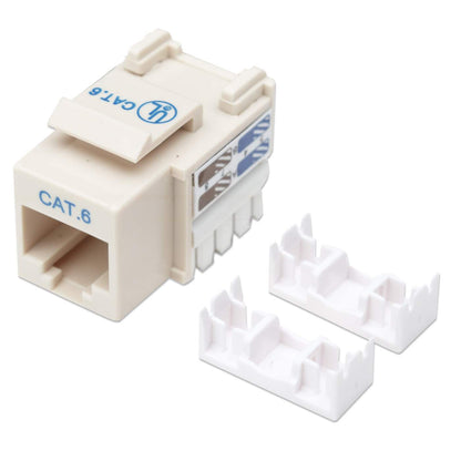 Cat6 Punch-Down Keystone Jack, Ivory Image 1