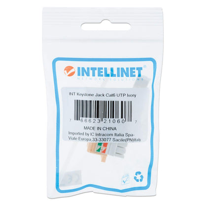 Cat6 Punch-Down Keystone Jack, Ivory Packaging Image 2