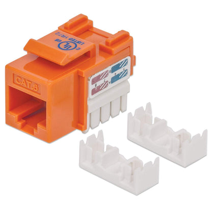 Cat6 Punch-Down Keystone Jack, Orange Image 1