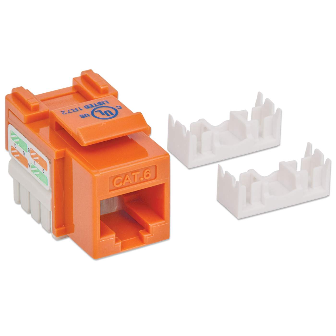 Cat6 Punch-Down Keystone Jack, Orange Image 3