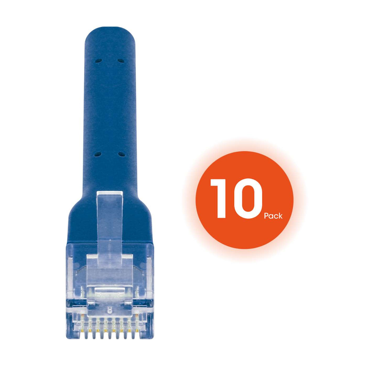 Cat6 U/UTP FlexiBoot Slim Network Patch Cable, 1 ft., Blue, 10-Pack Image 6