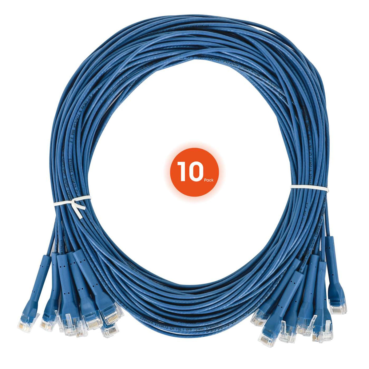 Cat6 U/UTP FlexiBoot Slim Network Patch Cable, 1 ft., Blue, 10-Pack Image 9
