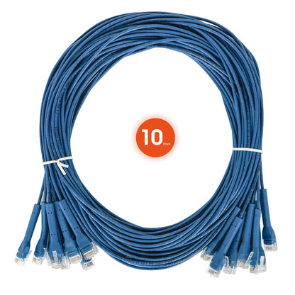 Cat6 U/UTP FlexiBoot Slim Network Patch Cable, 1 ft., Blue, 10-Pack Image 9