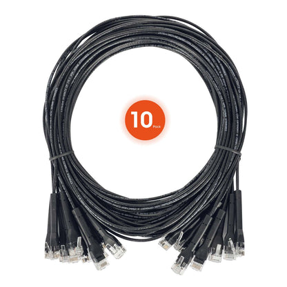 Cat6 U/UTP FlexiBoot Slim Network Patch Cable, 2 ft., Black, 10-Pack Image 9