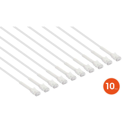 Cat6 U/UTP FlexiBoot Slim Network Patch Cable, 3 ft., White, 10-Pack Image 3