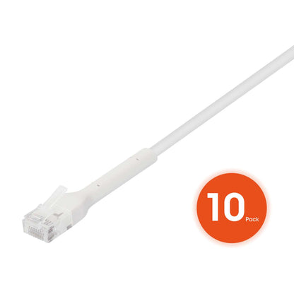 Cat6 U/UTP FlexiBoot Slim Network Patch Cable, 3 ft., White, 10-Pack Image 4