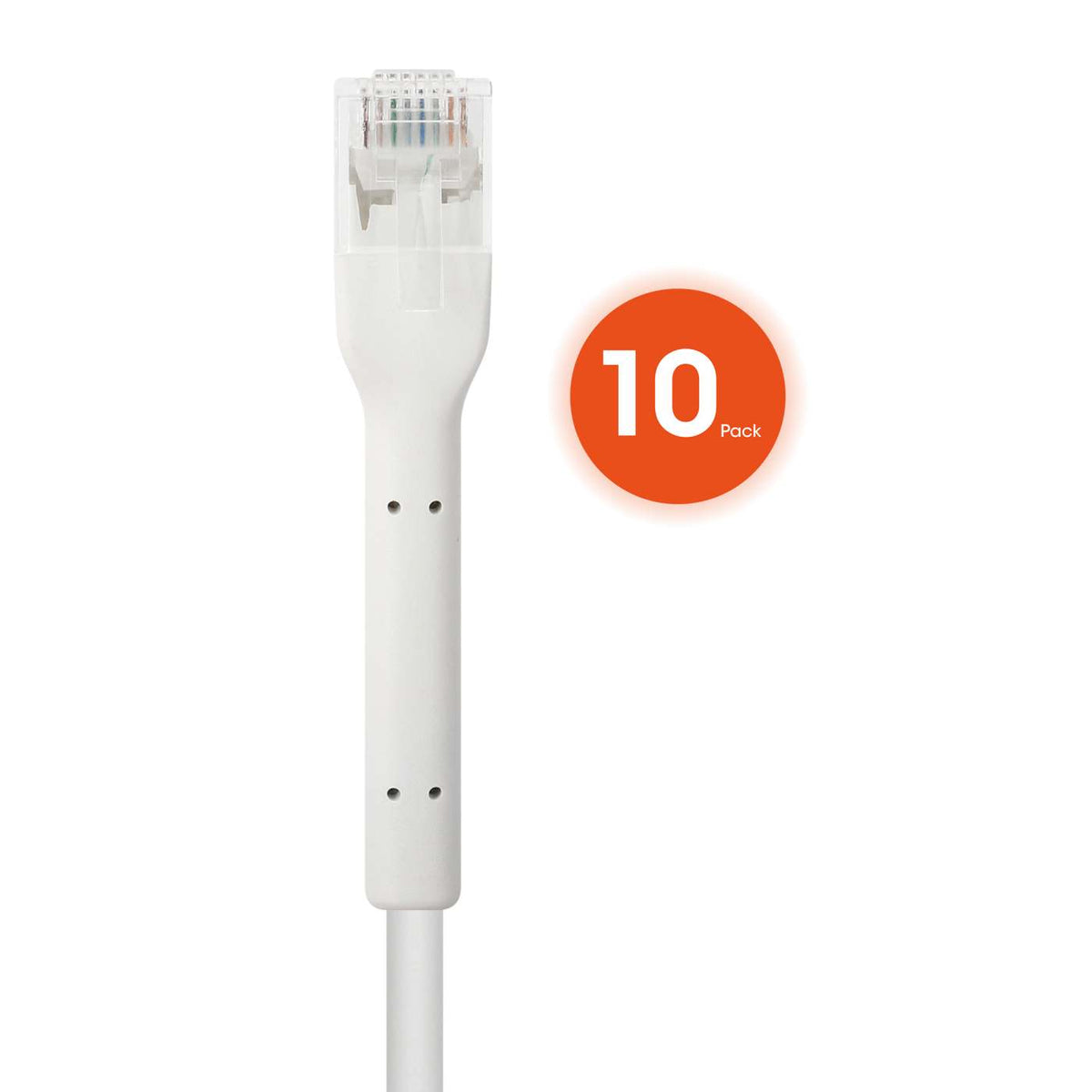 Cat6 U/UTP FlexiBoot Slim Network Patch Cable, 3 ft., White, 10-Pack Image 5