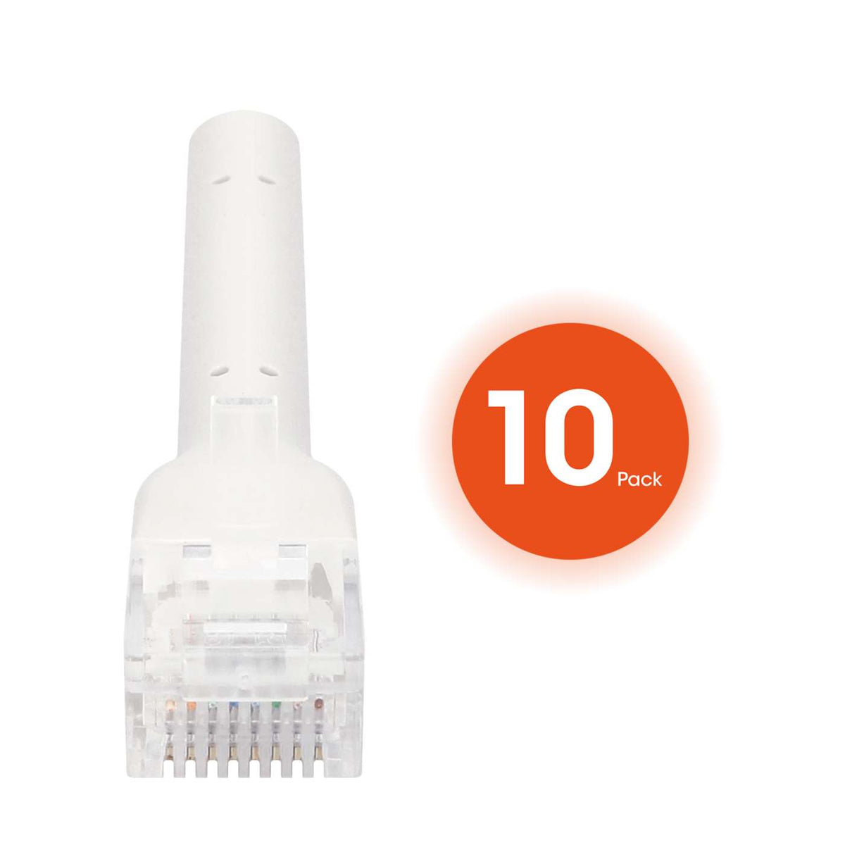 Cat6 U/UTP FlexiBoot Slim Network Patch Cable, 3 ft., White, 10-Pack Image 6