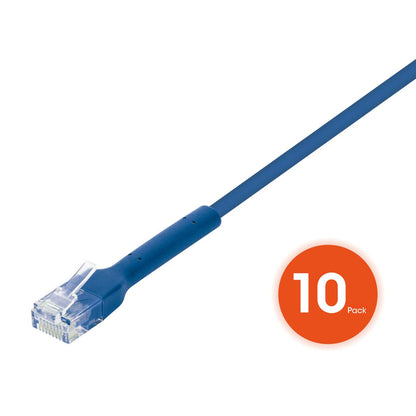 Cat6 U/UTP FlexiBoot Slim Network Patch Cable, 5 ft., Blue, 10-Pack Image 3
