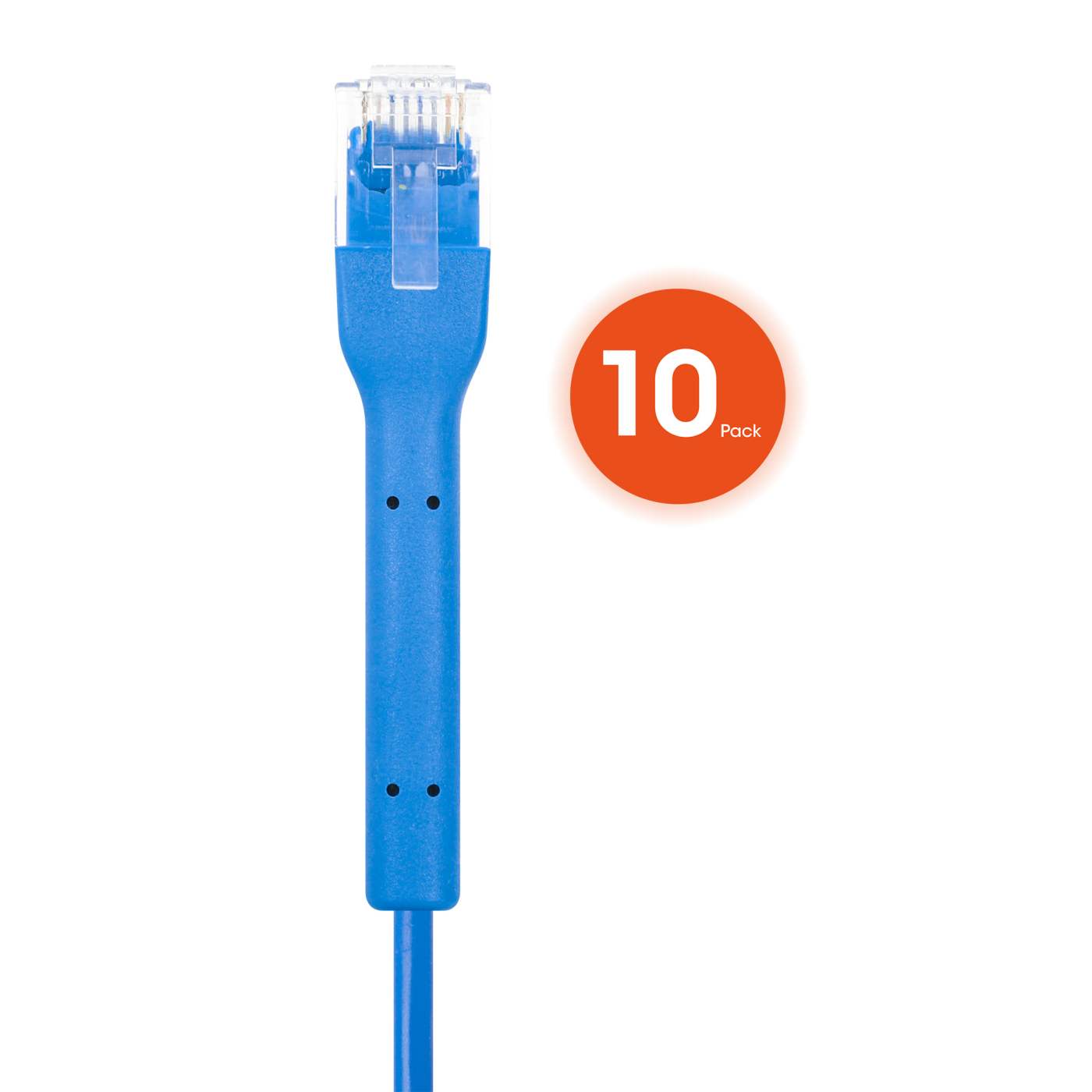 Cat6 U/UTP FlexiBoot Slim Network Patch Cable, 5 ft., Blue, 10-Pack Image 4