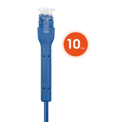 Cat6 U/UTP FlexiBoot Slim Network Patch Cable, 7 ft., Blue, 10-Pack Image 5