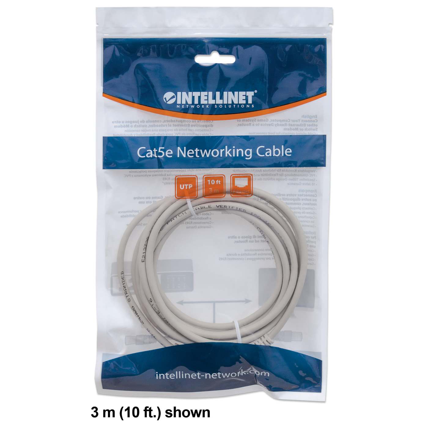 Cat6 U/UTP Network Patch Cable, 0.5 m (1.5 ft.), Gray Packaging Image 2