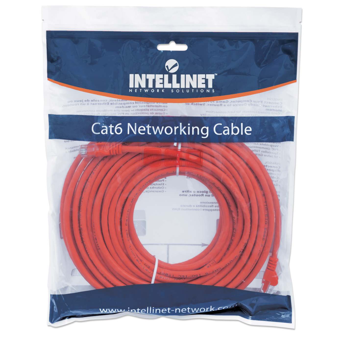 Cat6 U/UTP Network Patch Cable, 15 m (50 ft.), Orange Packaging Image 2