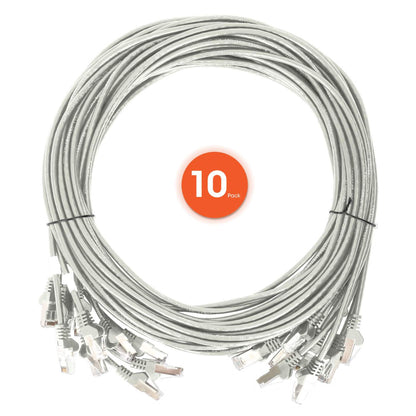 Cat6 U/UTP Slim Network Patch Cable, 1 ft., Gray, 10-Pack Image 7