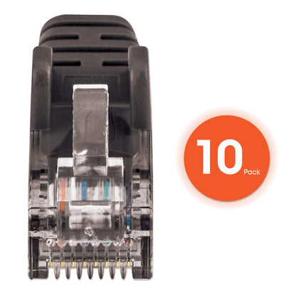 Cat6 U/UTP Slim Network Patch Cable, 10 ft., Black, 10-Pack Image 6