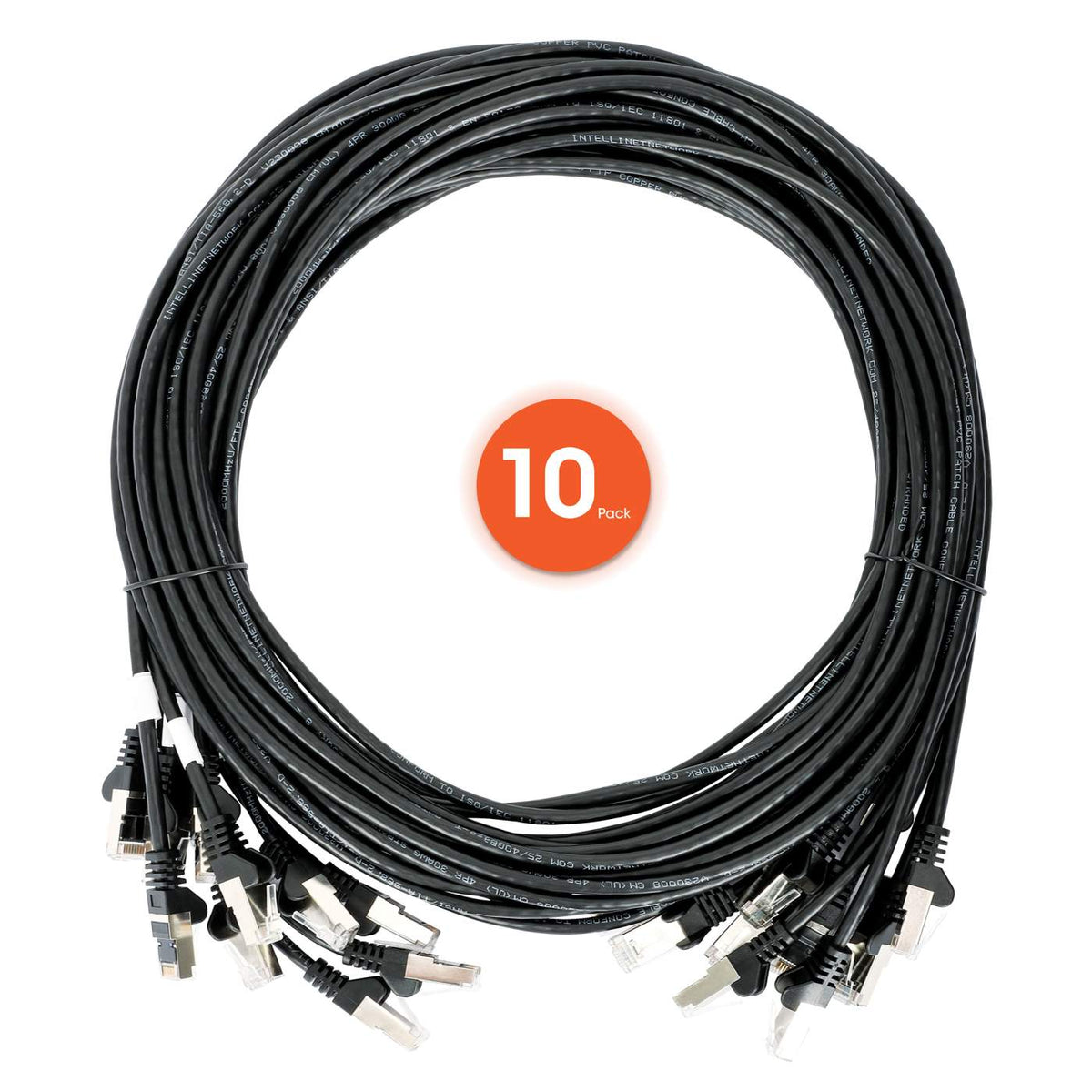 Cat6 U/UTP Slim Network Patch Cable, 10 ft., Black, 10-Pack Image 8