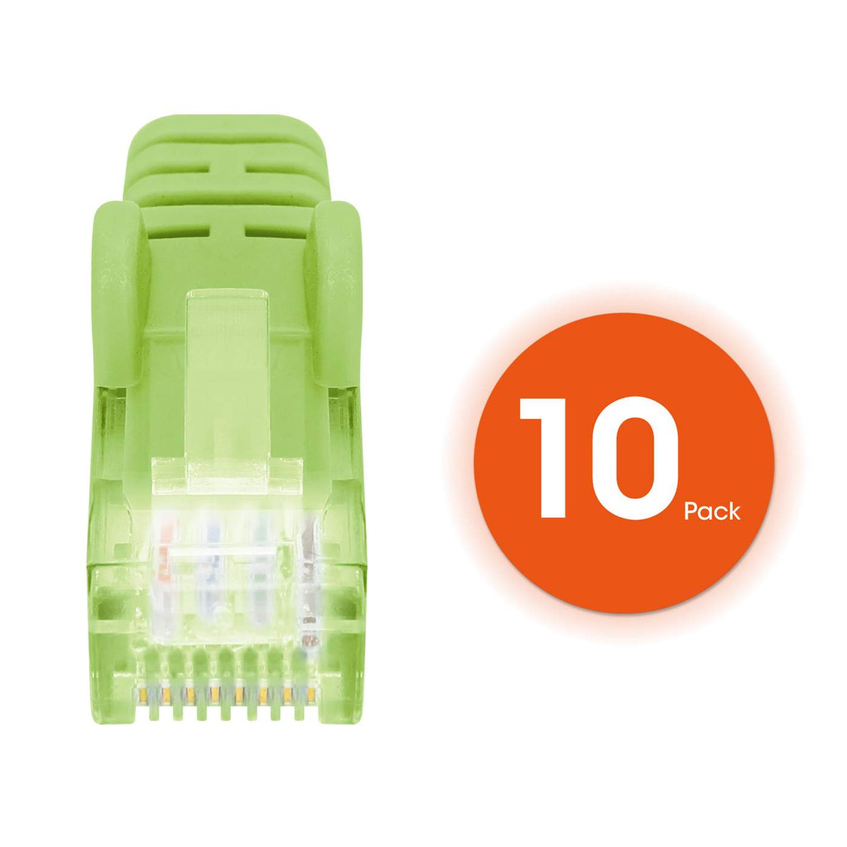 Cat6 U/UTP Slim Network Patch Cable, 10 ft., Bright Green, 10-Pack Image 5