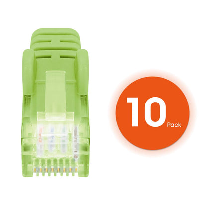 Cat6 U/UTP Slim Network Patch Cable, 10 ft., Bright Green, 10-Pack Image 5