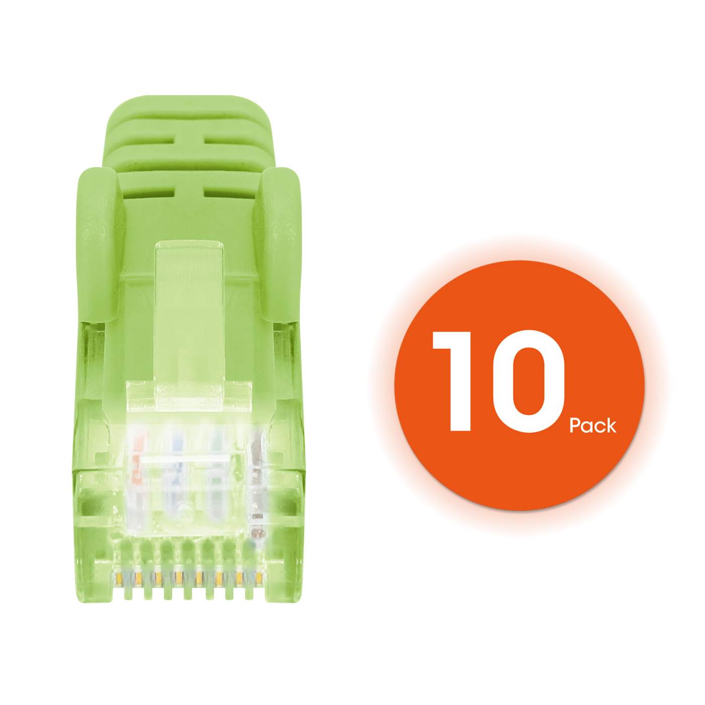 Cat6 U/UTP Slim Network Patch Cable, 10 ft., Bright Green, 10-Pack Image 5