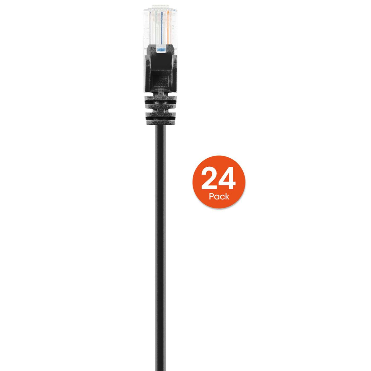 Cat6 U/UTP Slim Network Patch Cable, 1.5 ft., Black, 24-Pack Image 4