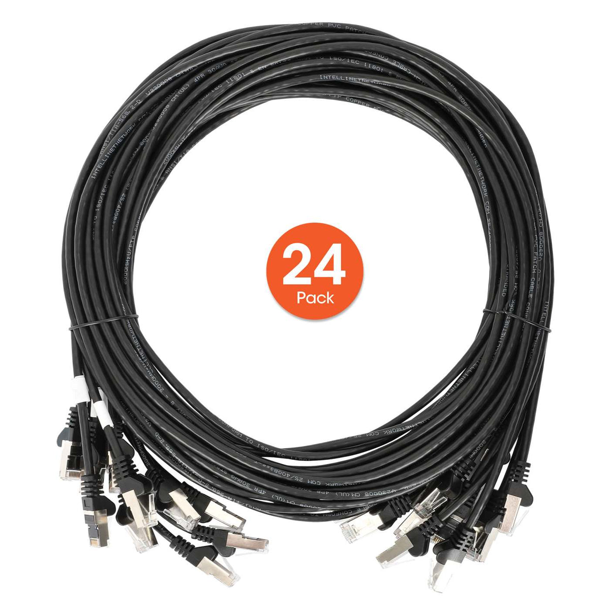Cat6 U/UTP Slim Network Patch Cable, 1.5 ft., Black, 24-Pack Image 7