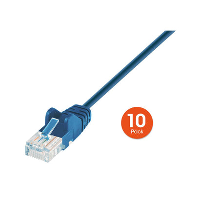 Cat6 U/UTP Slim Network Patch Cable, 20 ft., Blue, 10-Pack Image 4