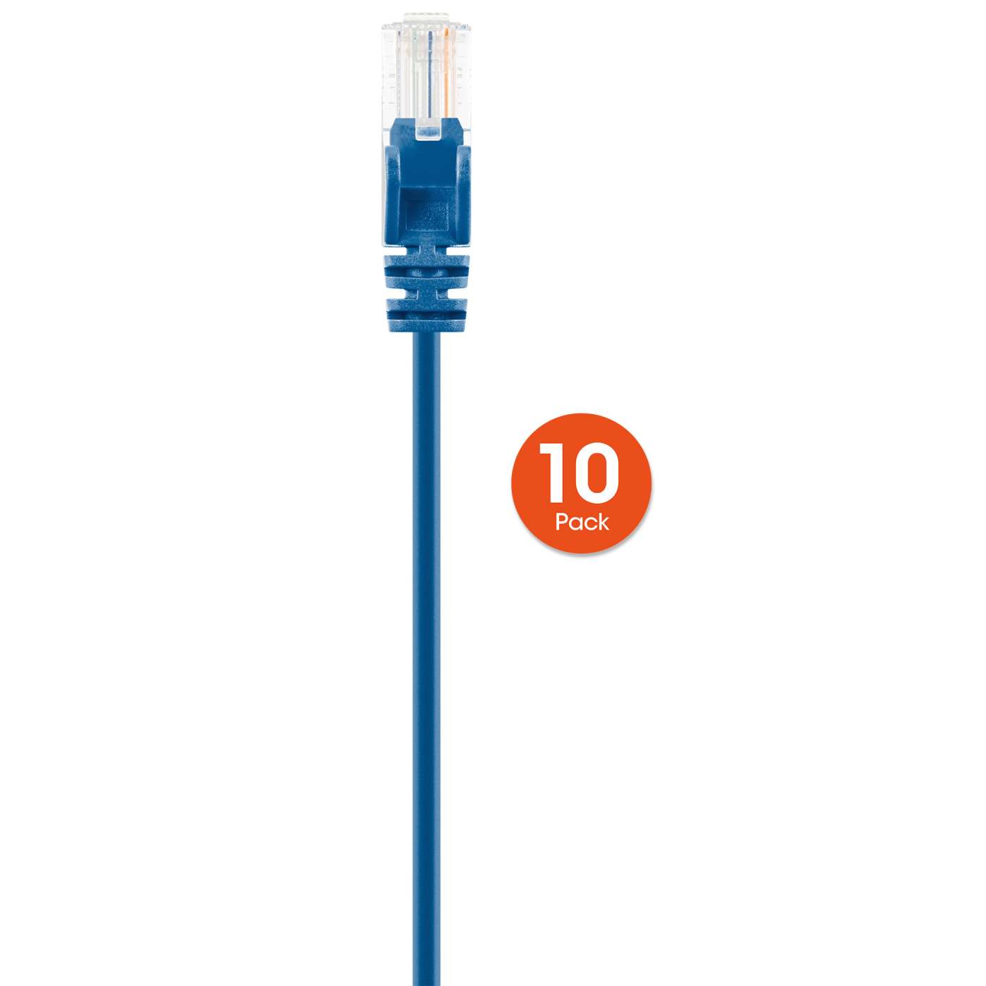 Cat6 U/UTP Slim Network Patch Cable, 20 ft., Blue, 10-Pack Image 5