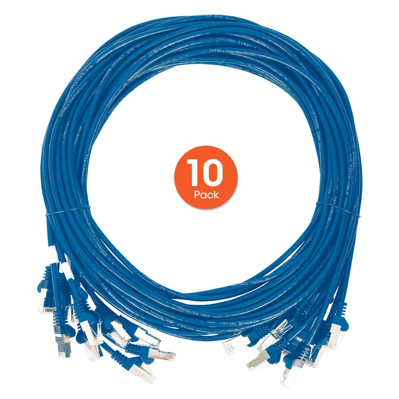 Cat6 U/UTP Slim Network Patch Cable, 20 ft., Blue, 10-Pack Image 8