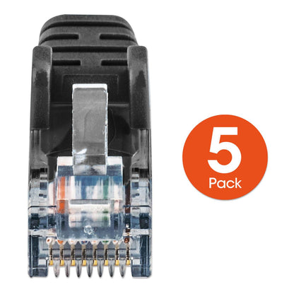 Cat6 U/UTP Slim Network Patch Cable, 25 ft., Black, 5-Pack Image 5