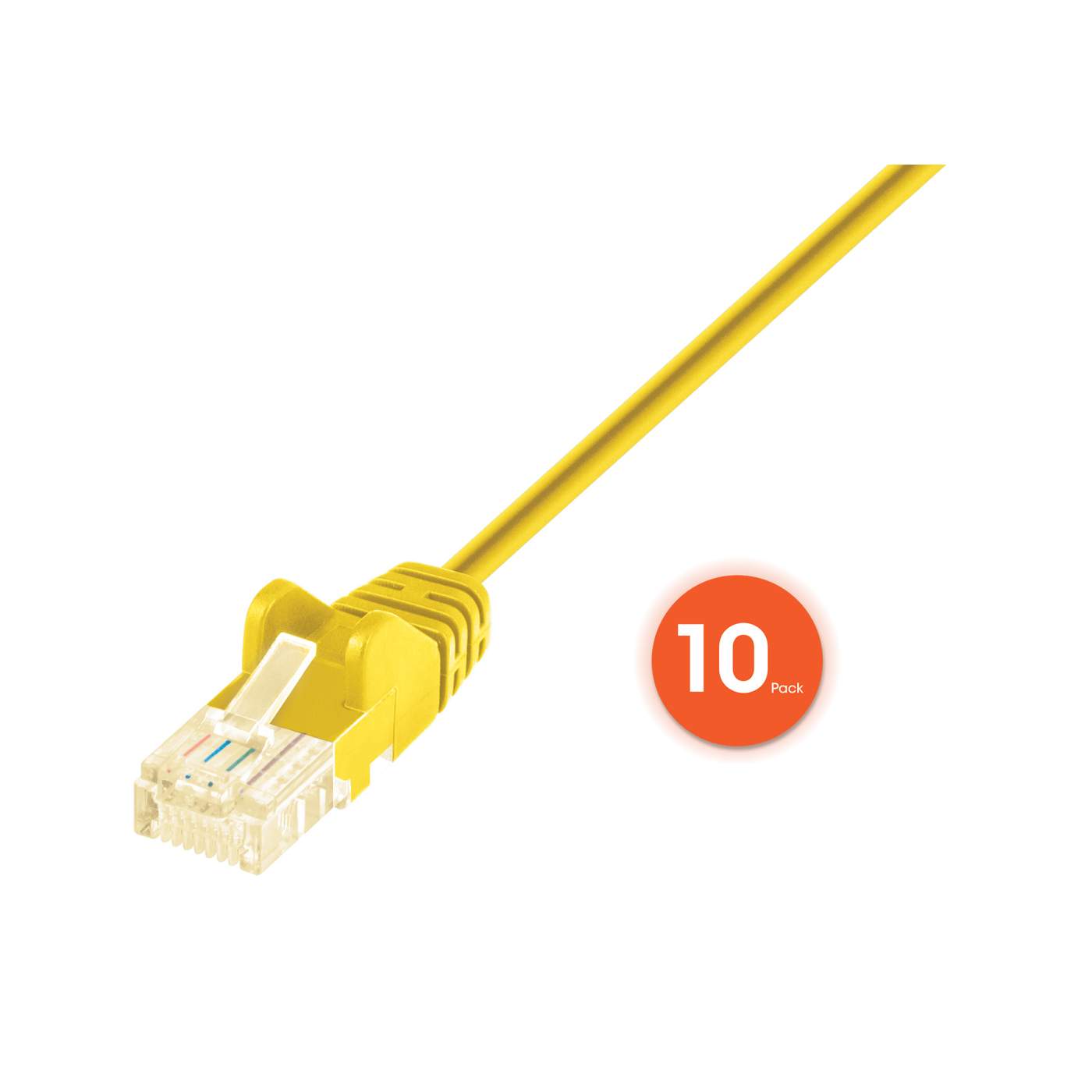 Cat6 U/UTP Slim Network Patch Cable, 3 ft., Yellow, 10-Pack Image 3