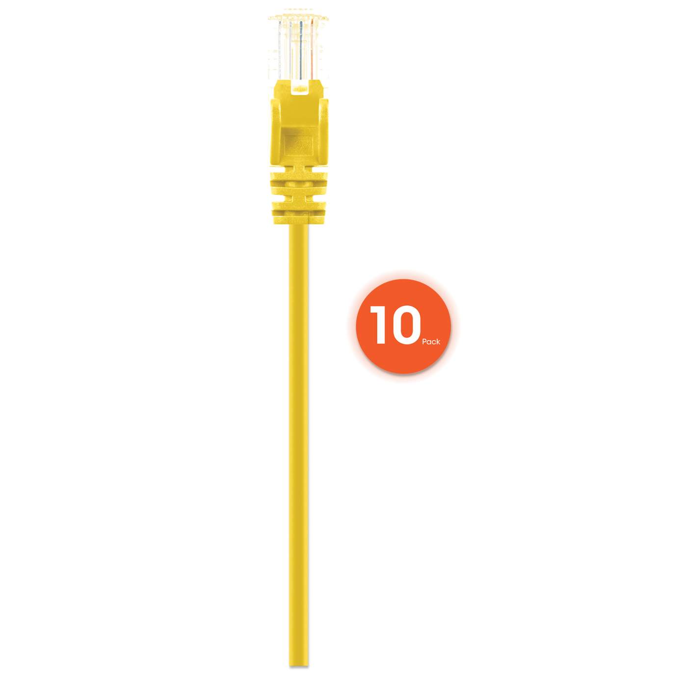 Cat6 U/UTP Slim Network Patch Cable, 3 ft., Yellow, 10-Pack Image 4