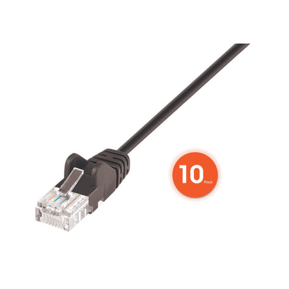 Cat6 U/UTP Slim Network Patch Cable, 5 ft., Black, 10-Pack Image 4