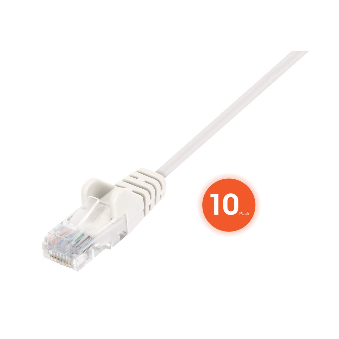 Cat6 U/UTP Slim Network Patch Cable, 7 ft., White, 10-Pack Image 3